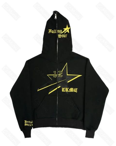 Erkek Hoodies Sweatshirts y2k Düşen Starboy Kpop Bahar ve Sonbahar Kapüşonlu Kış Düğmesi Hip Hop Çift Ceket Zip Hoodie American Street Mans 231013