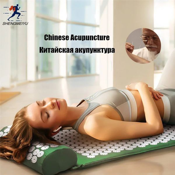 Yogamatten Massagematte Akupressur für Nacken Nadel Akupunkturkissen Kissenset Kuznetsov Applikator Spike Massagekissen 231012