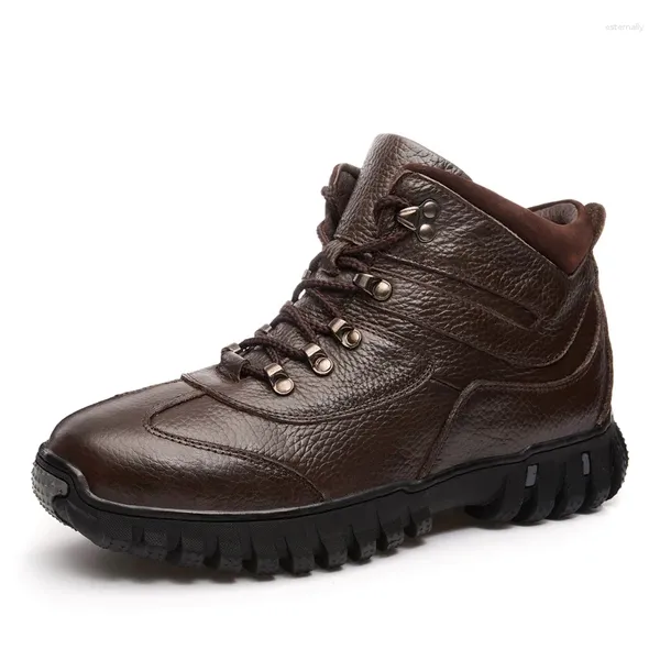 Botas 2023 original masculino primeira camada de algodão antiderrapante grosso-sola alta-top ao ar livre resistente ao desgaste respirável sapatos confortáveis