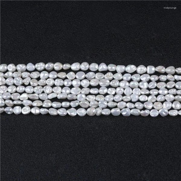 Pedras preciosas soltas 7-8mm Natural Branco Irregular Barroco Keshi Fios de pérolas de água doce