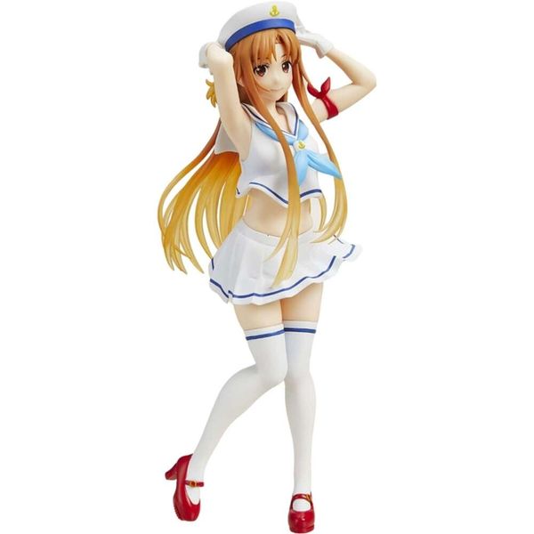 Trajes de mascote 24cm anime figura de jogo anime japonês espada arte on-line asuna marinheiro roupa bonito kawaii pose em pé modelo bonecas brinquedo pvc