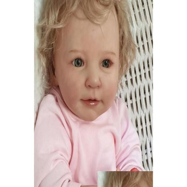 Куклы 55 см 3Dpaint Skin Sile Reborn Lisa Girl Baby Doll Игрушка Реалистичная 22 дюйма Как настоящая принцесса Bebe Alive Dress Up Toys Gif Ot4Fy