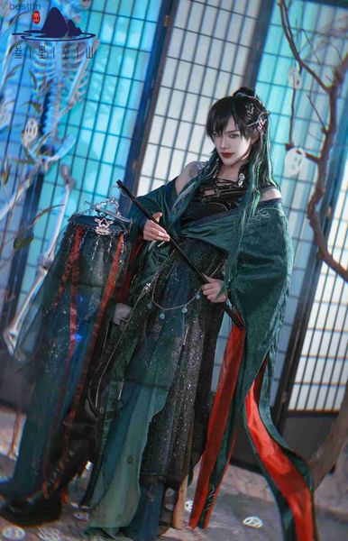 Tema Kostüm Anime Tian Guan Ci Fu QG Qi Rong Cosplay Come Cennet Resmi'nin Korusu Xie Lian Hua Cheng Cos Dress Hanfu Wig Ayakkabı Propl231013