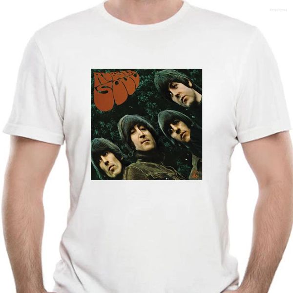 T-shirt da uomo T-shirt slim fit Authentic Band Rubber Soul Argento S-2XL 0484X