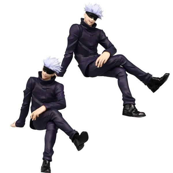 Costumi mascotte 15 cm Figura Anime Jujutsu Kaisen Gojo Satoru Seduto Tagliatelle pressate Modello Bambole Giocattolo Regalo Raccogliere Materiale in PVC in scatola