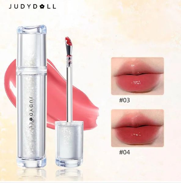 Lippenstift Judydoll Ice Iron Lip Glaze Lippenstifte Antihaft-Becher Spiegelglanz Wässrige Lotion Metallbürstenkopf Make-up Kosmetik 231013