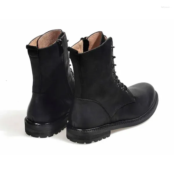 Botas sapatos homens estilo britânico vintage couro genuíno militar exército de alta qualidade trabalho segurança inverno deserto plus size