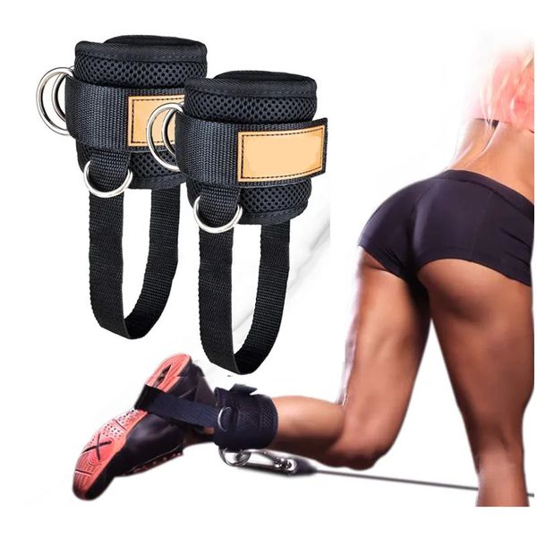 Suporte para tornozelo Fitness Tiras para tornozelo Suporte ajustável para pés Ginásio Levantamento de peso Polia para exercícios de força nas pernas com fivela Equipamento de ginástica para pernas em casa 231010