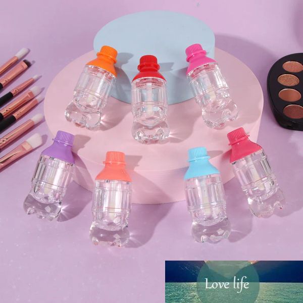 wholesale 1 STÜCK 5 ml Einfache Neuheit Getränkeflasche Lipgloss Tube Flasche Leere Lippenstifttube Transparente Lipglosstube aus Kunststoff mit bunter Kappe