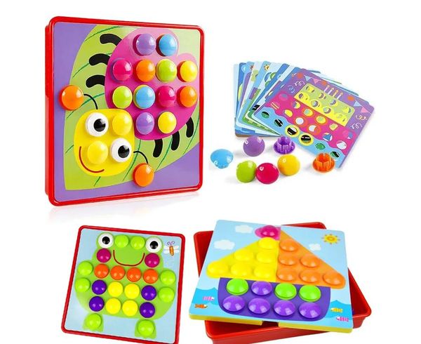 Nuovo Fungo Chiodo Del Fumetto FAI DA TE Fatti A Mano Giocattoli Per Bambini Giocattoli Educativi Montessori Intelligente 3D Puzzle Game Jigsaw Board Regali