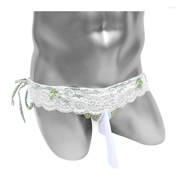 MUITOPANTES SEXY EROTIC Lingerie Penis bainha de laço de ardil bolsa calcinha calcinha de calcinha masculina Biquíni da moda de moda de moda fofa para adultos