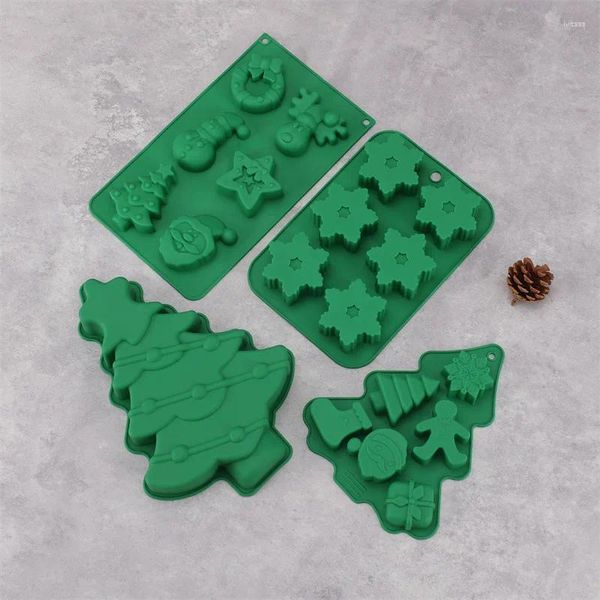 Strumenti di cottura Torta in silicone per uso alimentare 6 Anche albero di Natale Pupazzo di neve Regalo Classe di vacanza Fai da te Sapone per le mani Gelatina di ghiaccio Grinder