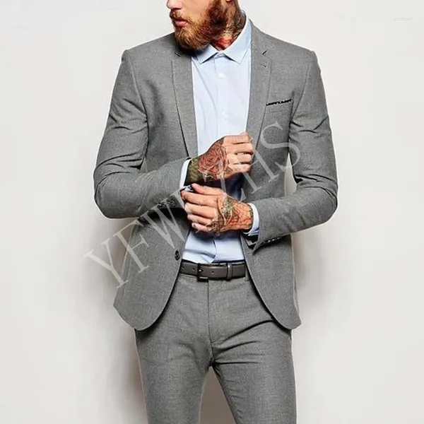 Ternos masculinos bonitos padrinhos notch lapela noivo smoking homem vestido de casamento jaqueta blazer formatura jantar (jaqueta calças gravata) a050