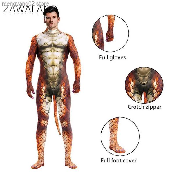 Thema Kostüm Zawaland Tier kommen mit Schwanz Halloween Cosplay Petsuit für Mann Schritt Karneval Catsuit Urlaub Zentai Bodysuit Outfit T231013