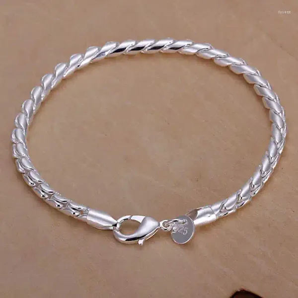 Gliederarmbänder, versilberter Schmuck, Manschettenkette, Charm-Armband mit gedrehtem Seil SMTH210