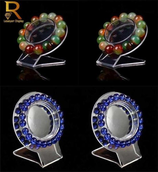 Todo 10 pçs claro acrílico jóias pulseira display titular pulseira organizador rack colar suporte 21110561578164983747