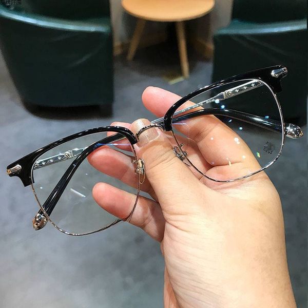 Мужские очки в брендовой ретро-повседневной оправе могут быть оснащены очками для близорукости
