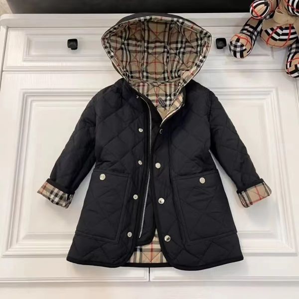 ragazzo piumino colore nero designer set di abbigliamento di moda per bambini plaid designer bambine rosa cappotti moda giacche 2023