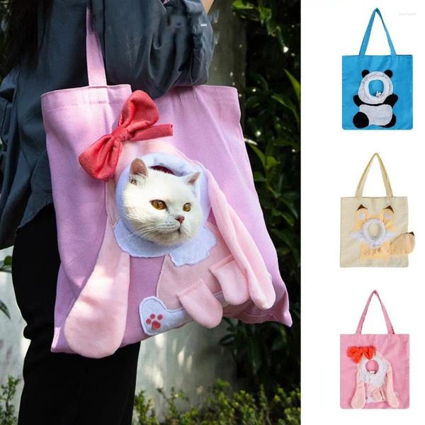 Переноски для кошек, сумка для домашних животных, портативная сумка через плечо, дышащая, прочная, в форме панды с рисунком, для путешествий, на открытом воздухе