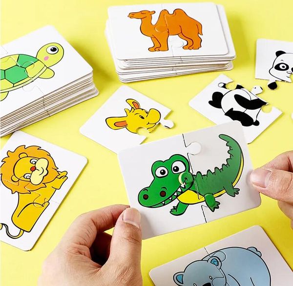 Baby-Puzzle-Spielzeug für Kinder, Tiere, Obst-LKW, Graphikkarte, passende Spiele, Montessori-Spielzeug für Kinder im Alter von 1 bis 3 Jahren, Jungen und Mädchen