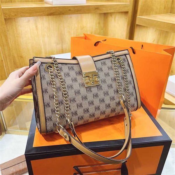 Bolsas 90% Off Mid Ancient Style Feel Big Bag 2023 Novo Nicho Textura Bloqueio Fivela Único Ombro Diagonal Moda Chain Tote para Mulheres