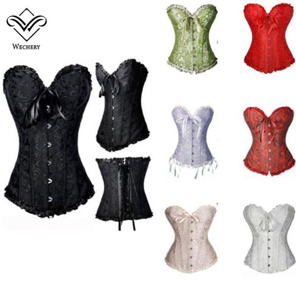 Sexy corsage overbust espartilhos e corpetes basco superior cintura treinamento steampunk espartilho roupas góticas corselet plus size S-6XL278D