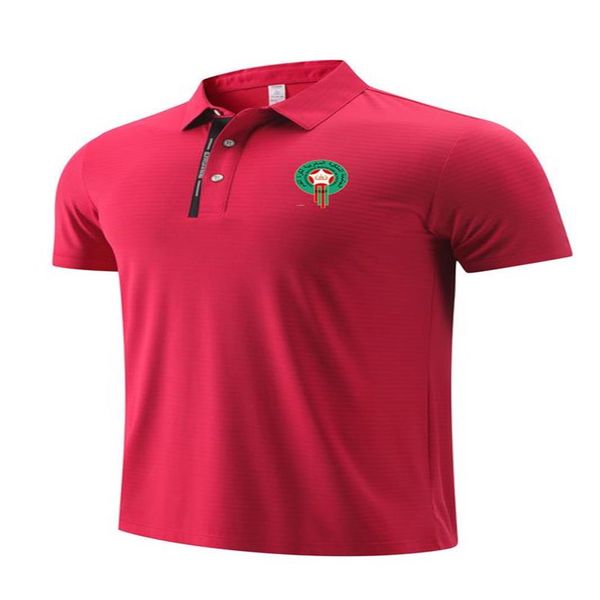 22 Marokko-POLO-Fußball-Fan-Shirts für Männer und Frauen im Sommer, atmungsaktives Trockeneis-Mesh-Gewebe, Sport-T-Shirt, Logo, kann individuell angepasst werden. 297 g