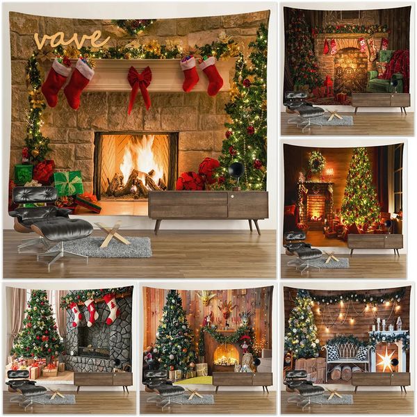 Arazzi Decorazione dell'albero di Natale Arazzo appeso a parete Boho Hippie Tessuto di stoffa Grande arazzo estetico decorativo Home Room Decor 231012