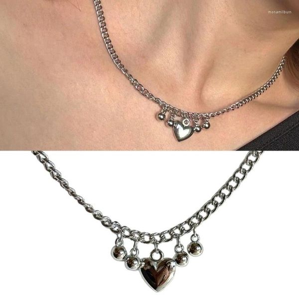 Anhänger Halsketten Elegante Herz Choker Halskette Verstellbare Kette Y2k Perlenkragen Für Frauen Teen Süße Dropship