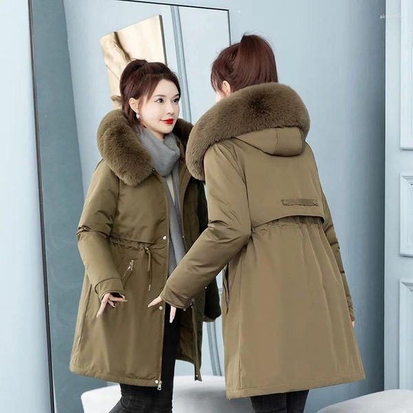 Trench da donna TFETTERS Giacca moda di marca Donna 2023 Cappotto invernale interno staccabile ispessito Casual Parka con cappuccio tinta unita Donna