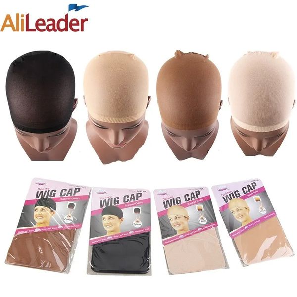 Peruca Caps Alileader 2 Pcs Alta Qualidade Peruca Cap Brown Stocking Cap Para Natal Cosplay Wig Caps Stocking Elastic Liner Malha Para Fazer Perucas 231012