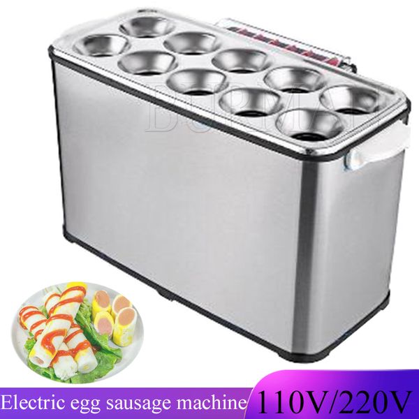 110V 220V Ticari Yumurta Sosis Rulo Ocak Ocak Elektrikli Hot Dog Kazan Omlet Omlet Master Cup Kahvaltı Makinesi 10 Delik
