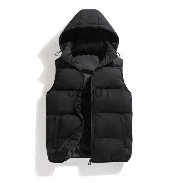 Piumino da uomo Gilet imbottito in cotone con cappuccio da uomo Bestseller J231014