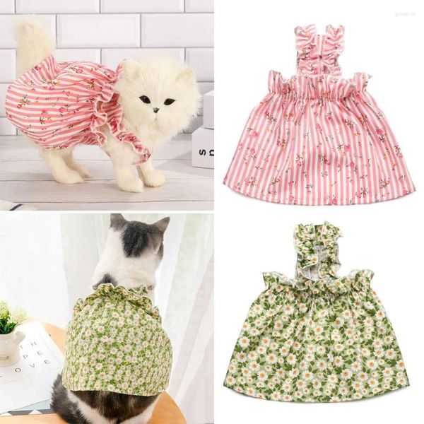 Одежда для собак, платье с ромашками, подтяжки, хлопковые тонкие дышащие костюмы принцессы для домашних животных, милые летние маленькие маленькие