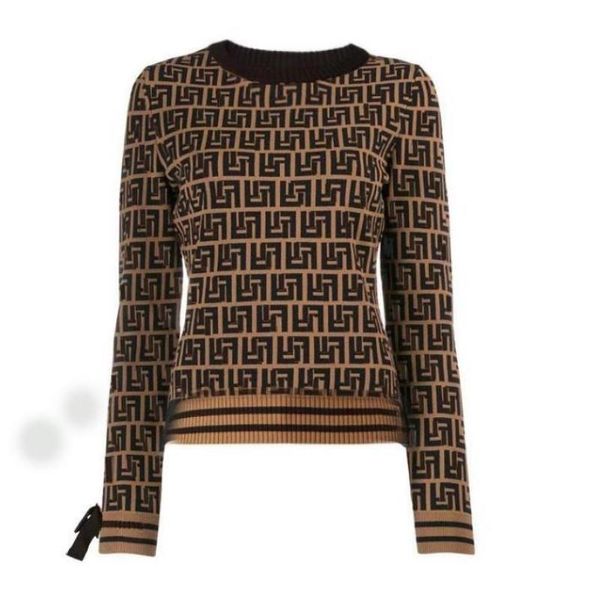 Maglioni da donna autunno pullover firmato Girocollo a righe Lettera High End Jacquard Cardigan maglia Maglioni Cappotti S M L XL Djvrn