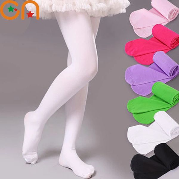 Leggings Strumpfhosen Mädchen Ballett Tanz Strumpfhosen Kinder dünne Mode Samt Strumpfhosen Baby solide schwarze und weiße Socken 015Y Kinder CN 231013