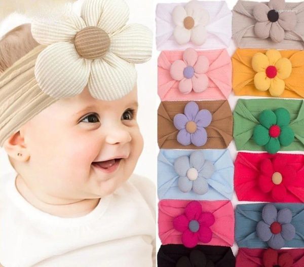 Acessórios de cabelo bonito flor bebê bandana turbante macio elástico meninas hairband nascido banda headwear