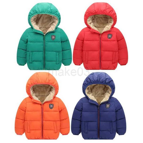 Daunenmantel Winter Kinder Kapuzenjacken Jungen Mädchen verdicken warme Jacke Oberbekleidung Mode Baby Boy Reißverschluss Baumwolle Samt Jacke für Kinder Mäntel J231013