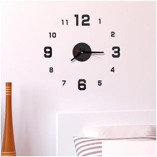 Relógios de parede Design moderno apressado relógios de quartzo moda relógios espelho adesivo diy sala de estar decoração nova chegada 3d real grande parede casa dh2wy