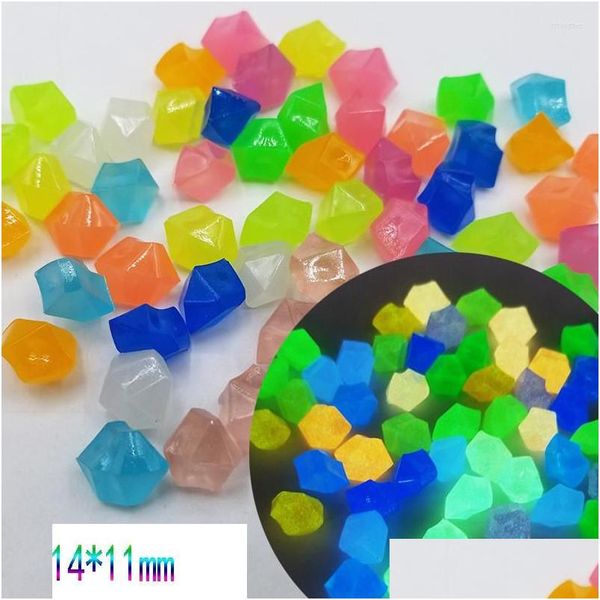 Decorações de jardim ao ar livre pedras luminosas brilham em seixos escuros tanque de peixes decoração seixo rochas aquário mix cor 300pcs / saco drop d dhept