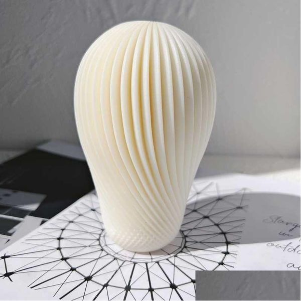 Ferramentas de artesanato Spiral Balloon Design Vela Sile Mold Round Twirl Soy Wax Moldes Geometric Swirl Ball Ondulado Modcraft Drop Delivery Home G Dharw