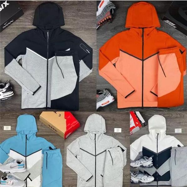 22SS Tasarımcı Terzini Erkek Kadın Tech Tech Sweat Suit Fermuper Hoodies Jumper Uzun Kollu Pantolon 2 Parça Set Sıradan Kapüşonlu Ceket2685