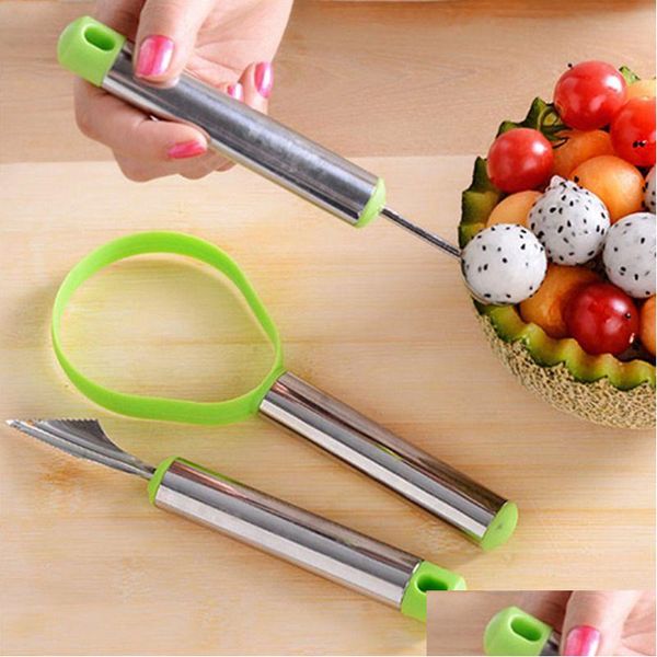 Инструменты для фруктов и овощей, набор ножей для нарезки арбуза из нержавеющей стали, нож для резьбы по дыне, совок для мороженого Cantalo Homefavor Dhfdk