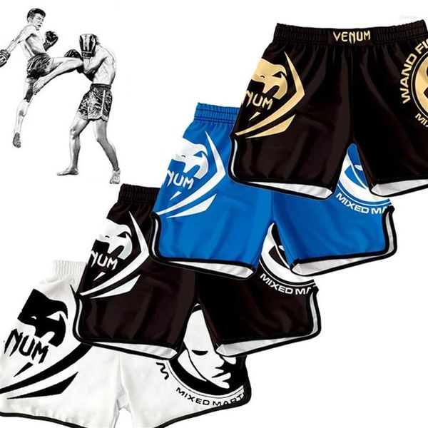 Shorts masculinos boxe treinamento combate combate competição estiramento muay thai mma esportes sanda calças216y