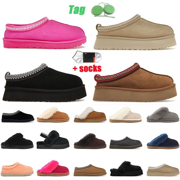 Tazz plataforma chinelos tasman chinelo designer fofo botas de neve mini mulheres inverno austrália bota pele tornozelo lã preto pele de carneiro clássico marca mostarda semente grande US12