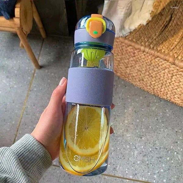 Bottiglie d'acqua Tritan Tazza di grande capacità Portatile da uomo Donna Fitness Sport Bottiglia semplice estiva in plastica anticaduta