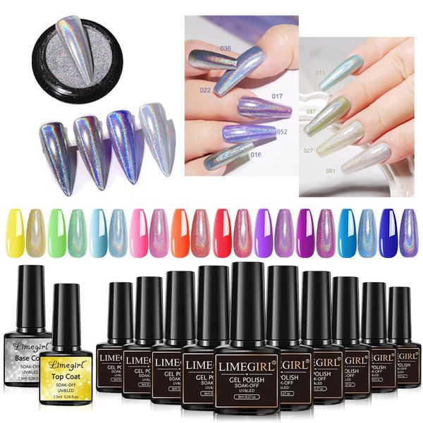 Nail Art Kits Limegirl Gel-Nagellack-Set, semi-permanenter Hybrid-Lack, absorbierbare UV-Lampe für Maniküre, 231013