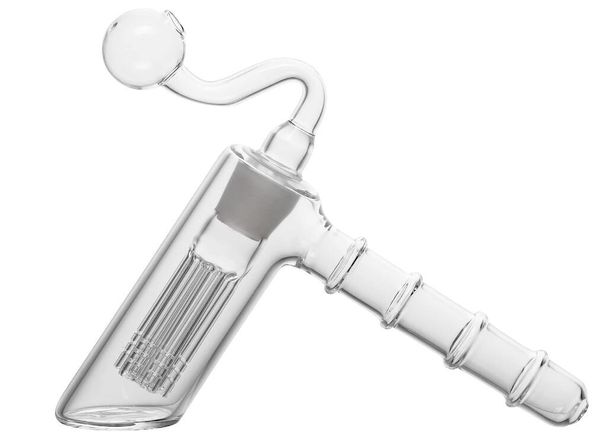 EW Стеклянный молоток 6 ARM PERC Стеклянный перколятор Bubbler Bubbler Water Tipe Стекло для курительных труб табачные трубы Bong Bongs Deamhead Perc две функции