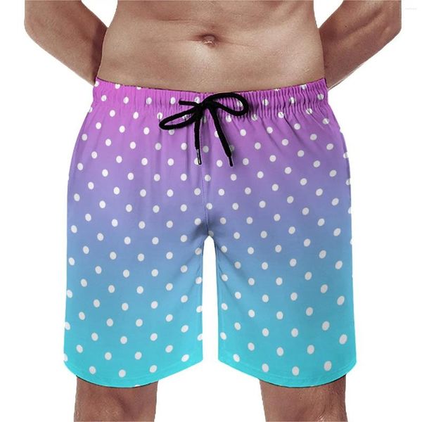 Pantaloncini da uomo a pois stampa sfumata Hawaii Beach modello maschile surf costume da bagno ad asciugatura rapida idea regalo