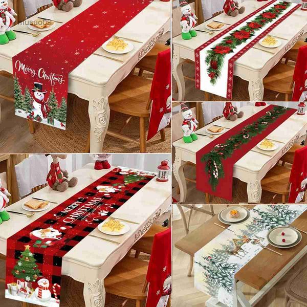 Decorações de Natal Corredor de mesa de Natal Feliz Natal Decoração para casa Decoração de festa de Natal 2023 Navidad Notal Noel Ornamento Feliz Ano Novo 2024L23/10/14